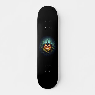 Spooky nature glowing Halloween pumpkin Skateboard