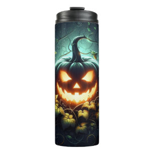 Spooky nature glowing Halloween pumpkin Thermal Tumbler