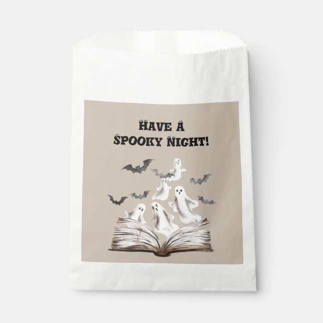 Spooky Night Book Ghosts Bats Favour Bags (Front)