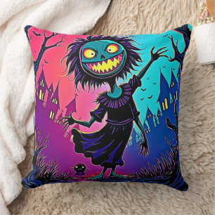 Spooky Night Halloween Creature Design Cushion