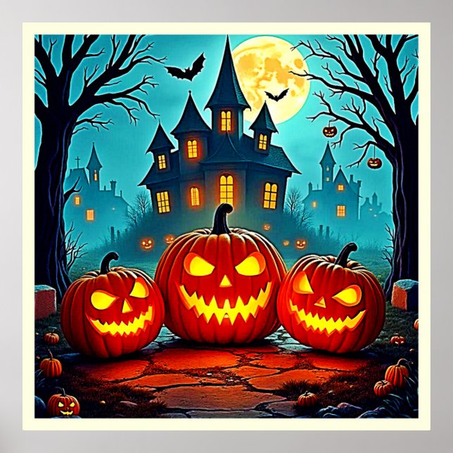  Spooky Night Haunted House Thrills Poster (Front)