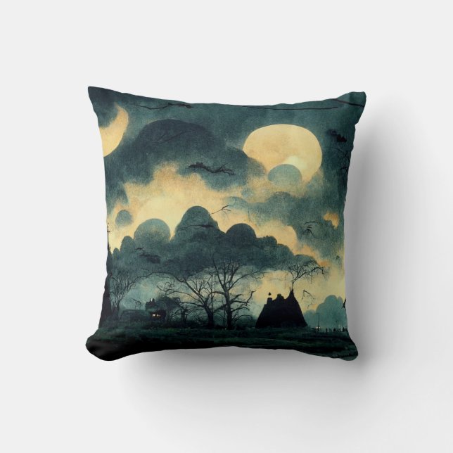 Spooky Night Landscape Cushion (Front)