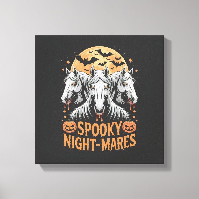Spooky Night Mares Halloween Horse Canvas Print (Front)