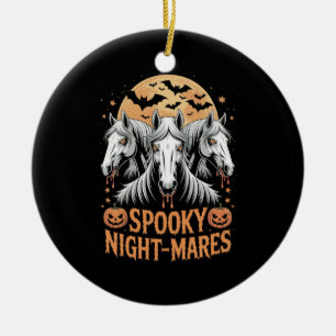 Spooky Night Mares Halloween Horse Ceramic Tree Decoration