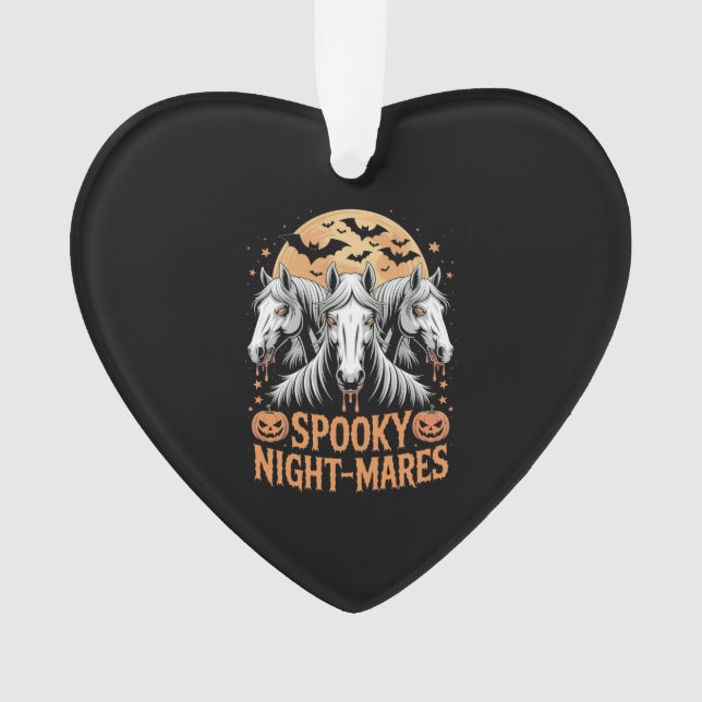 Spooky Night Mares Halloween Horse Ornament (Front)