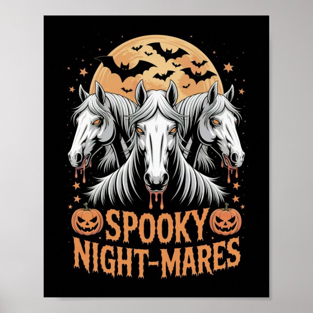 Spooky Night Mares Halloween Horse Poster (Front)