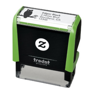 Spooky Night Owl Silhouette Return Address Self-inking Stamp