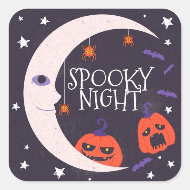 Spooky Night Square Sticker (Front)