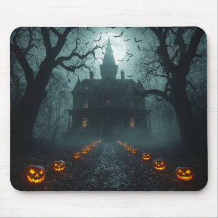 Spooky Night with Jack-o'-Lanterns Mouse Pad