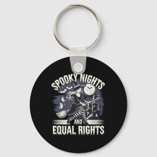 Spooky Nights And Equal Rights Halloween Magic Key Ring