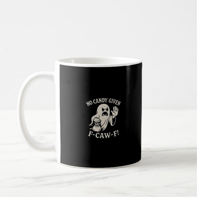 Spooky No Given F-Caw-F Graphic Coffee Mug (Left)