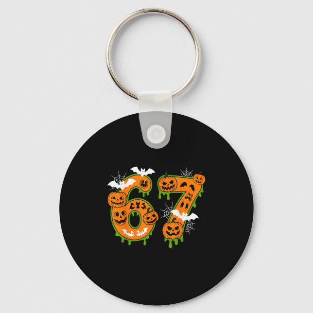 Spooky Number 67 In Halloween For Everyone  Key Ring (Front)