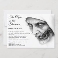 Spooky Nun Halloween Invitation Haunting Religion
