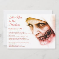 Spooky Nun Halloween Invitation Haunting Religion