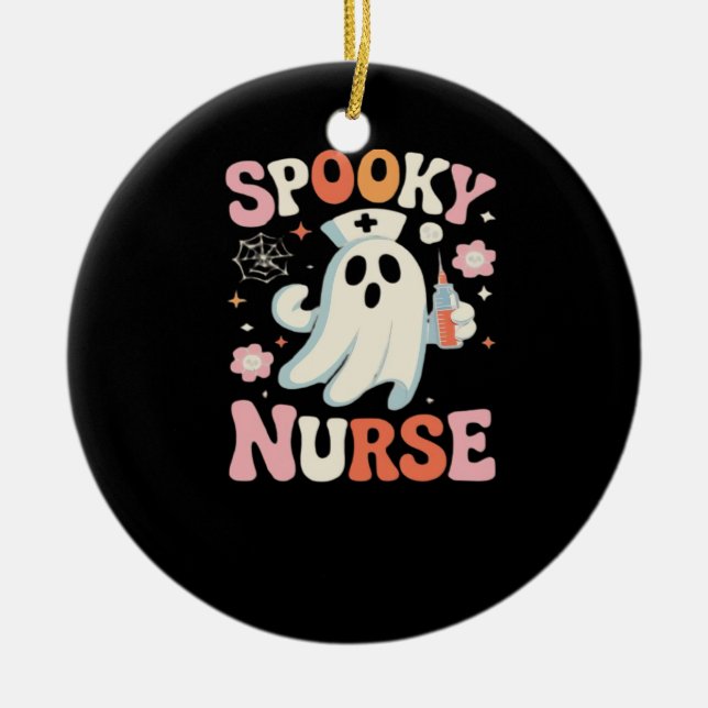 Spooky Nurse Classic T-Shirt_1 Ceramic Tree Decoration (Front)