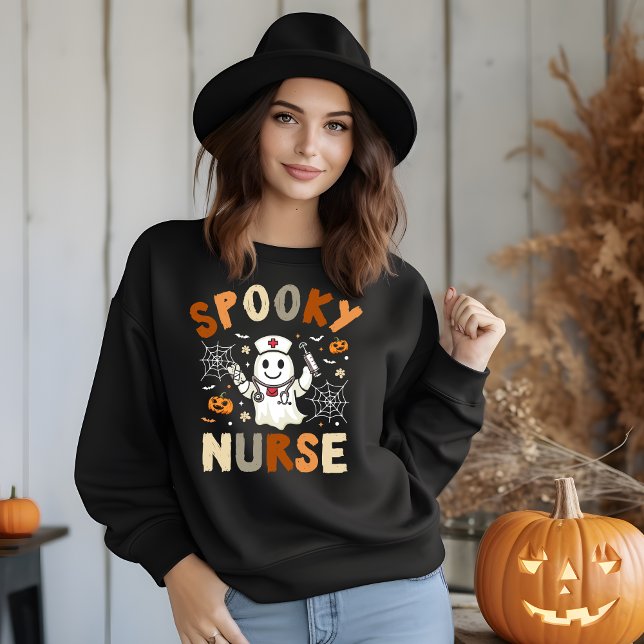 Spooky Nurse, Fun Halloween Nurse Sweatshirt (Creator Uploaded)