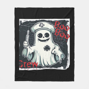 Spooky Nurse Ghost Haunted Hospital Crew Ghostly N Fleece Blanket