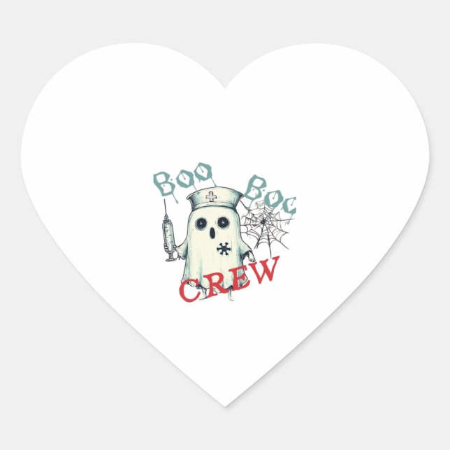 Spooky Nurse Ghost Haunted Hospital Crew Ghostly N Heart Sticker (Front)