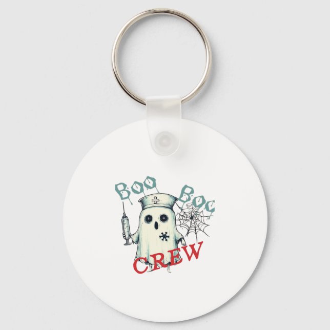 Spooky Nurse Ghost Haunted Hospital Crew Ghostly N Key Ring (Front)