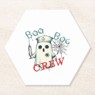 Spooky Nurse Ghost Haunted Hospital Crew Ghostly N Paper Coaster