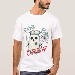 Spooky Nurse Ghost Haunted Hospital Crew Ghostly N T-Shirt