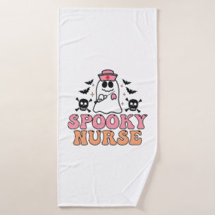 Spooky Nurse Halloween Costume Eerie Elegance Bath Towel