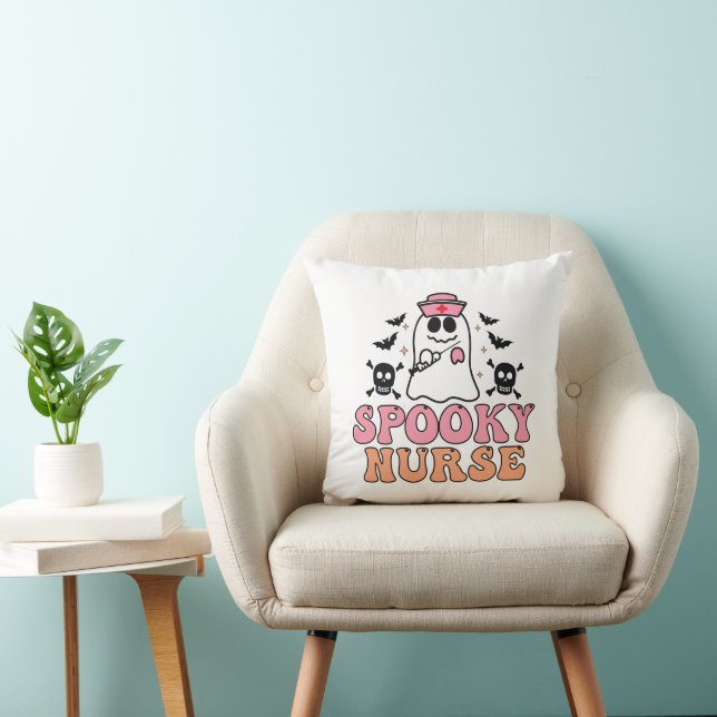 Spooky Nurse Halloween Costume - Eerie Elegance Cushion (Chair)