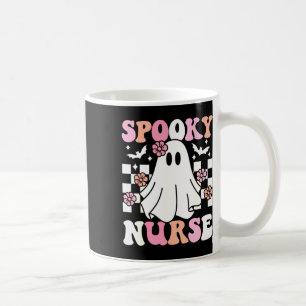Spooky Nurse Halloween Ghost Costume Retro Groovy Coffee Mug