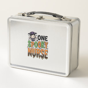 Spooky Nurse Halloween Vintage Engraving Design_1 Metal Lunch Box