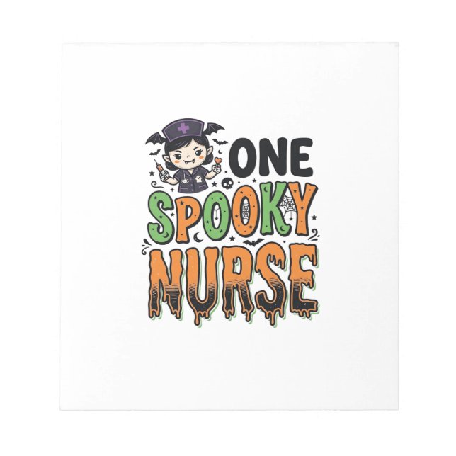 Spooky Nurse Halloween Vintage Engraving Design_1 Notepad (Front)
