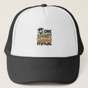 Spooky Nurse Halloween Vintage Engraving Design_1 Trucker Hat