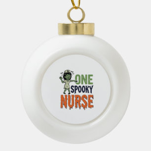 Spooky Nurse Halloween Vintage Vector Design_1 Ceramic Ball Christmas Ornament