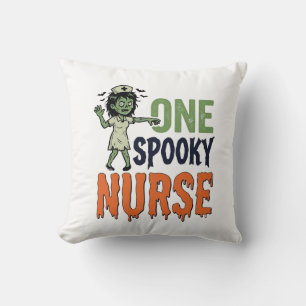 Spooky Nurse Halloween Vintage Vector Design_1 Cushion