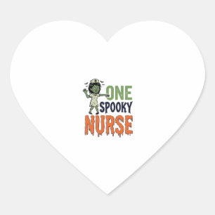 Spooky Nurse Halloween Vintage Vector Design_1 Heart Sticker