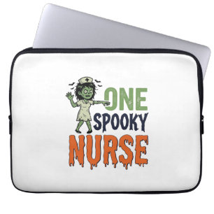 Spooky Nurse Halloween Vintage Vector Design_1 Laptop Sleeve