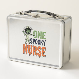 Spooky Nurse Halloween Vintage Vector Design_1 Metal Lunch Box