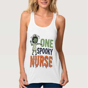 Spooky Nurse Halloween Vintage Vector Design_1 Singlet