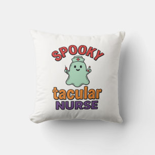 Spooky Nurse Halloween Vintage Vector Shirt Design Cushion