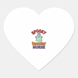 Spooky Nurse Halloween Vintage Vector Shirt Design Heart Sticker