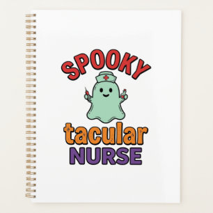 Spooky Nurse Halloween Vintage Vector Shirt Design Planner