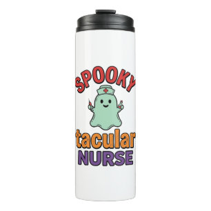 Spooky Nurse Halloween Vintage Vector Shirt Design Thermal Tumbler