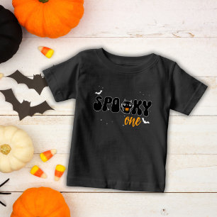 Spooky One 1st Birthday Cat Trick-or-Treating Baby T-Shirt