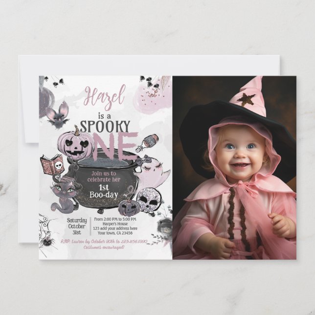 Spooky One 1st Birthday Halloween Invitation (Front)