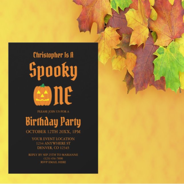Spooky One 1st Birthday Invitation (Creator Uploaded)