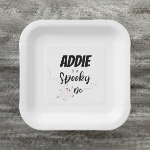 Spooky One 1st Birthday Plates Minimal Pink