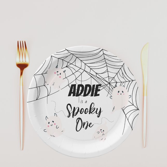 Spooky One | 1st Birthday Plates | Pink Ghosts (Creator Uploaded)
