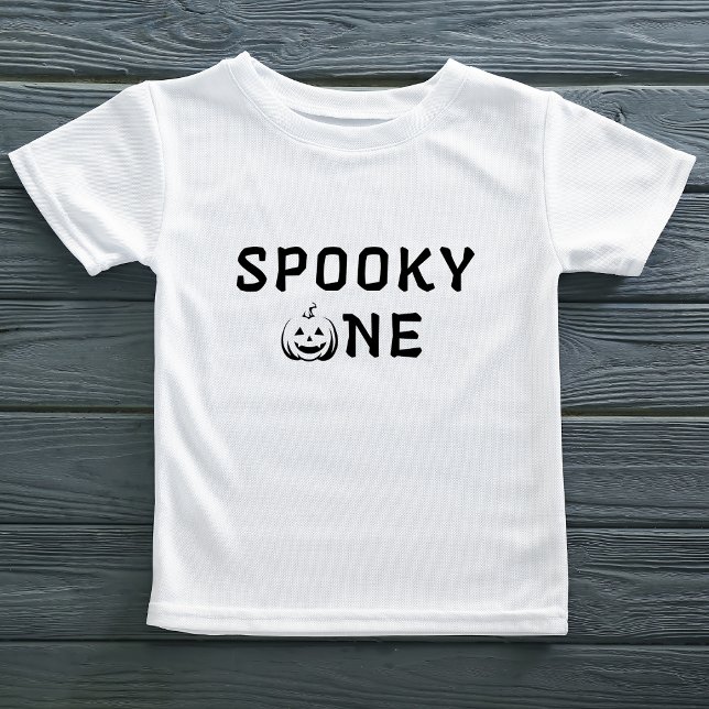Spooky One 1st Birthday Pumpkin Face  Baby T-Shirt (Creator Uploaded)