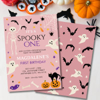 Spooky One 1st Halloween Birthday Pink