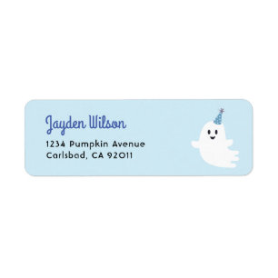 Spooky One Blue Ghost Halloween Return Address