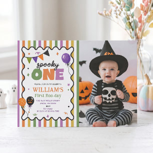 Spooky One Boo-Day Colourful Birthday Invitation